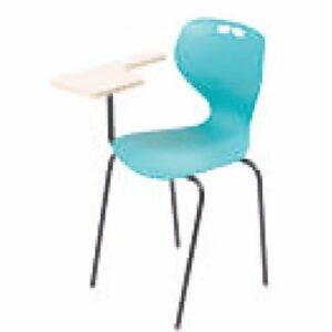 Sky Blue Plastic Study Chair with Half Writing Pad