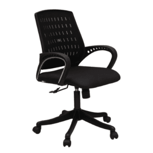 Black Mid Back office Chair with Armrest