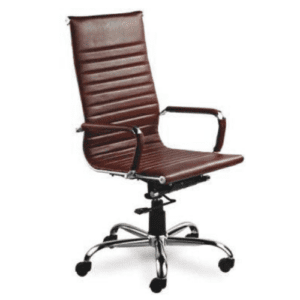 High Back Sleek Chair with Armrest and Wheels