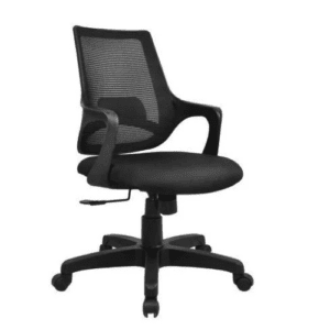 Aqua Black Medium Back Chair with Armrest