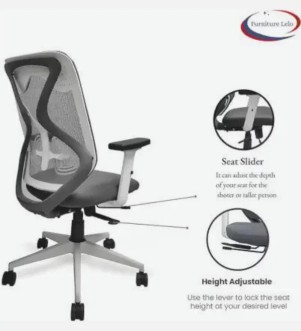 Medium Back Mesh Chair with 2D Lumbar Support