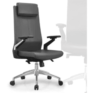 PU Leather High Back Office Chair with 2D Armrest & Adjustable Headrest