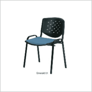 Low Back Stainless Steel Blue Black Training Room Chair