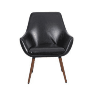 Leatherette Stylish Dark Black Lounge Chair