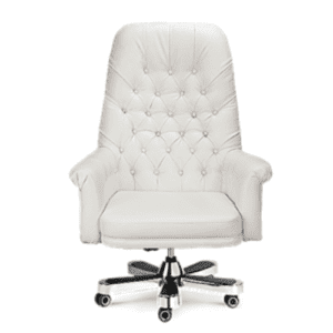 White High Back Director Chair with Cushioned Armrest