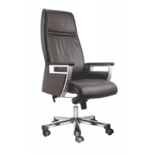 Genuine Leather High Back Revolving Director Office Chair in Black