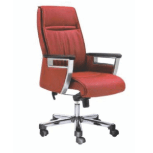 Genuine Leather Mid Back Director Chair in Red