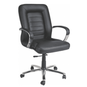 Mid Back Revolving Executive Chair in Black with Padded Seating