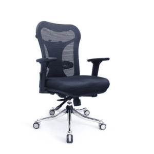 Ergonomic Mid Back Office Mesh Chair with Adjustable Lumbar Support in black color