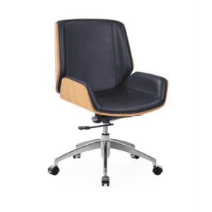 Premium Mid Back Lounge Office Chair in Wooden Finish