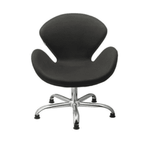 Leatherette Designer Egg Lounge Chair in Black