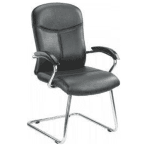 Visitor Chair with MS Chrome Finish and Fixed Padded Arms