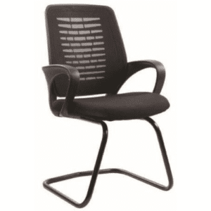 Visitor Chair with Fixed Arms and Mesh Back