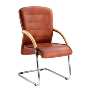 Dark Brown Office Visitor Chair with Padded Seating