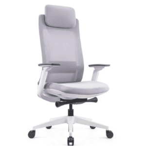 High Back White Mesh Office Chair with Lumbar Support