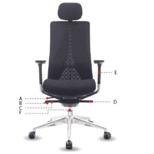 Premium Ergonomic Eiffel high back Executive Chair in black