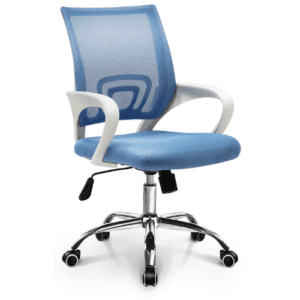 White Mid Back Office Chair with Mesh Fabric
