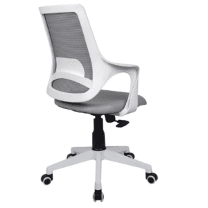 Breathable Medium Back office chair in White & Grey Color