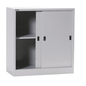 Low Height Sliding Steel Cupboard with 1 Adjustable Shelf