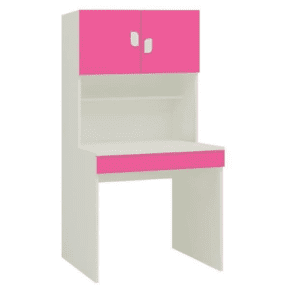 Kids Study Table with Bookshelf in Barbie Pink