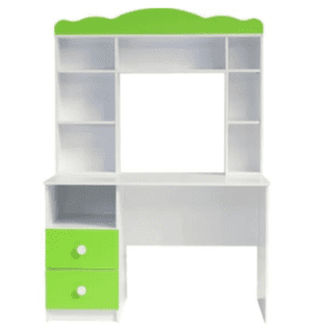 Kids Study Desk with Storage in Green Finish