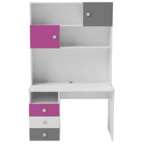 Kids Study Table with Drawer and open shelf in Magenta