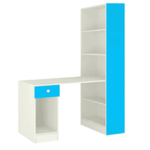Study Table with Bookshelf in Azure Blue Color