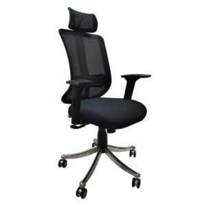 High Back Affordable Mesh Revolving Chair with Base Cushion Seating