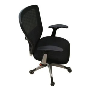 Ergonomic Affordable Mid Back Office Adjustable Arm Chair in Black