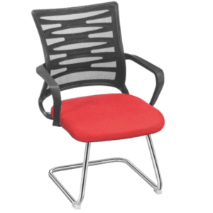 Breathable Mesh Visitor Chair in Red