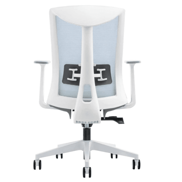 Medium Back White Grey Mesh Chair with Lumbar Support