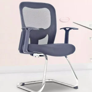 Breathable Mesh Cantilever Chair in Black color