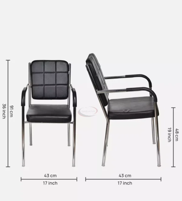 Black Leatherette Office Visitor Chair dimensions
