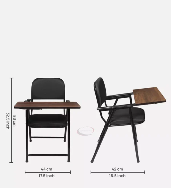 Foldable Writing Pad Study Chair dimensions